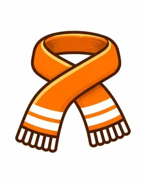 Orange and white campaign muffler scarf icon for election materials by Jhalak Enterprises.