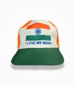 Independence Day Cap I Love My India Tiranga Cotton Cap Front View