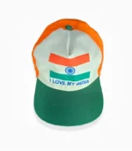 Independence Day Cap I Love My India Tiranga Top Front View