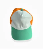 Tricolor Cap Plain Front View Cotton Tiranga Cap for Printing