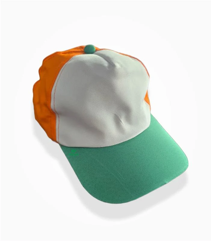Tricolor Cap Plain Cotton Tiranga Cap Angle View