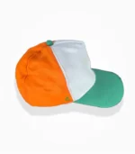 Tricolor Cap Plain Cotton Tiranga Cap Side View
