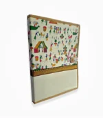 Warli Print Jute File Folder Angle View Document Holder