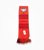 Folded BJP Premium Muffler with Lotus Design and Tassel Border