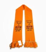 Open BJYM saffron muffler BJP youth scarf with lotus symbol and Hindi print