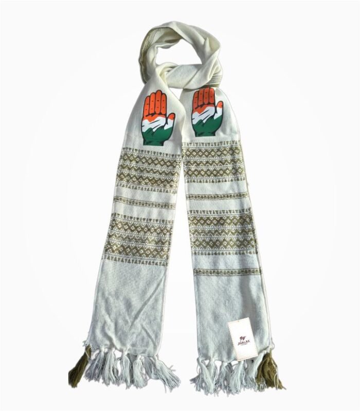 Congress Party VIP Woven Asami Style Scarf with Hand Symbol