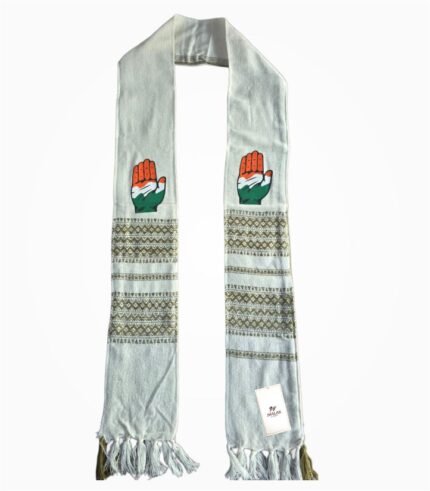 Congress Party VIP Woven Campaign Muffler Tricolor Hand Symbol