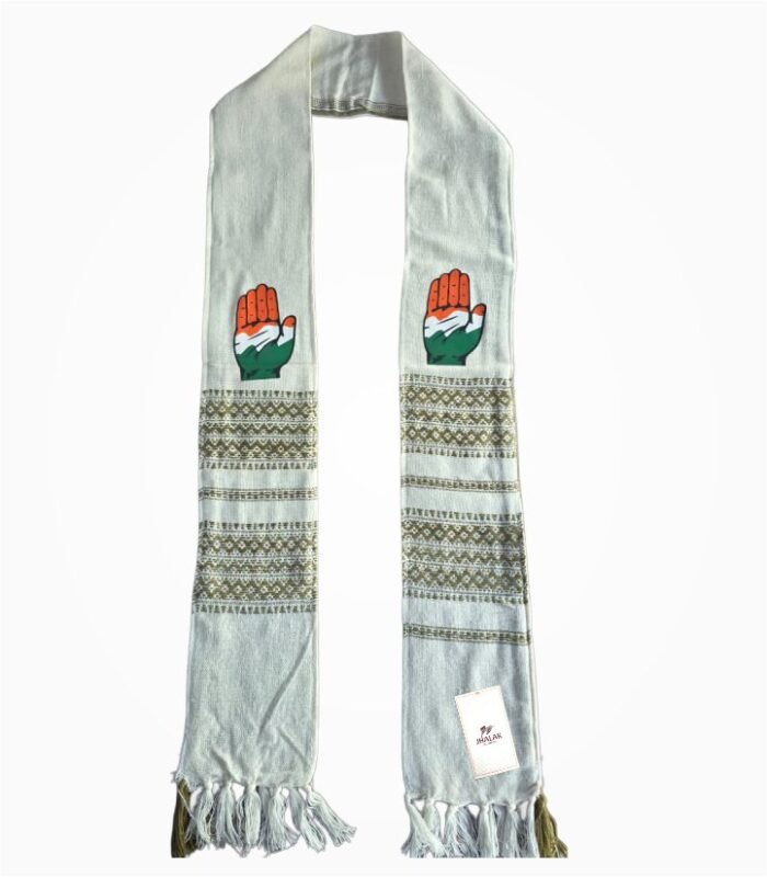 Congress Party VIP Woven Campaign Muffler Tricolor Hand Symbol