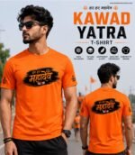 Kawad Yatra T-Shirt Har Har Mahadev Orange Color