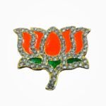 BJP Kamal Stone Badge – 5×4 cm Lotus Safety Pin Badge