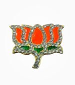 BJP Kamal Stone Badge with orange-green lotus design