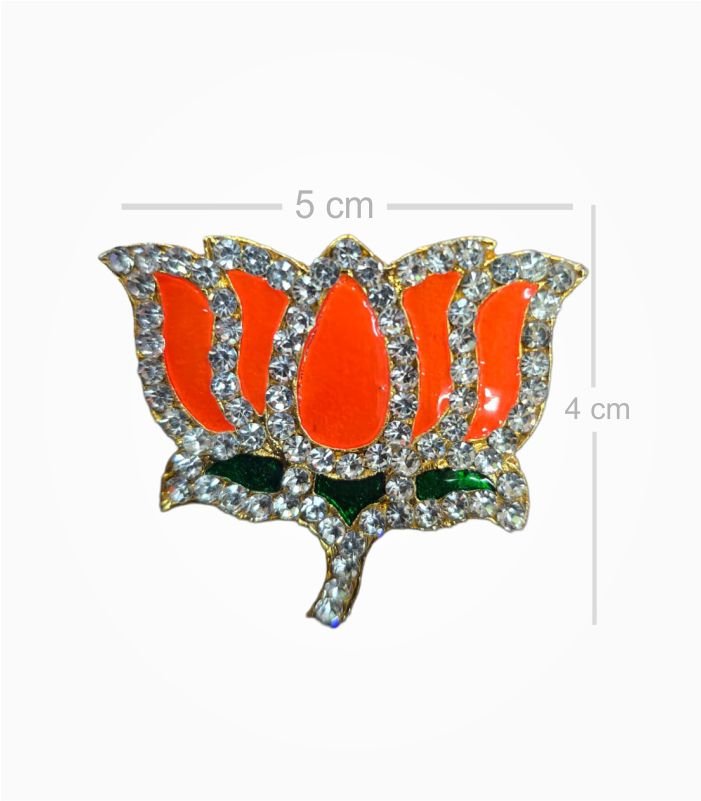 BJP Kamal Stone Badge measuring approximately 5 cm by 4 cm