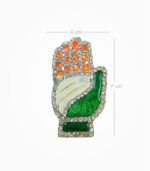 Congress hand symbol stone badge measuring 7 cm by 4 cm