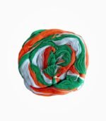 Folded Tiranga Soot Ki Mala showing tricolour yarn threads