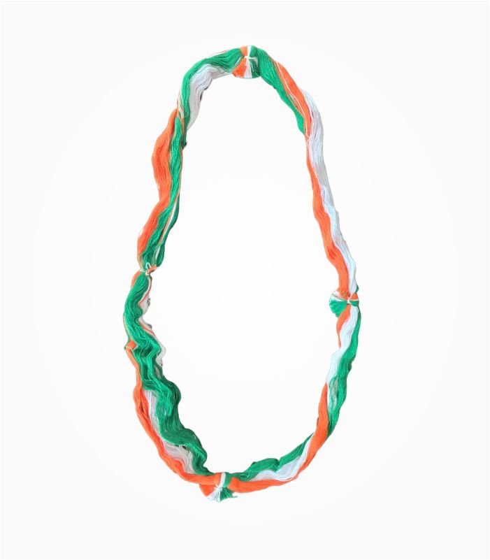 Tiranga Soot Ki Mala made from saffron white and green threads